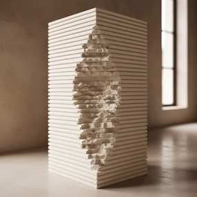 Rea Travena Square, voľne stojace umývadlo 400×400×840 mm, béžová-ecru, REA-U3534