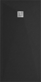 Mexen Stone+, obdĺžniková vanička z minerálneho kompozitu 180 x 80 cm, čierna matná, 44708018