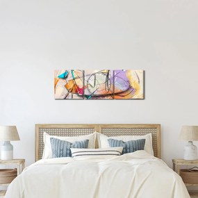Obraz - Abstrakcia, vtáčik (s hodinami) (90x30 cm)