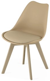 Béžová stolička BALI MARK s béžovými nohami