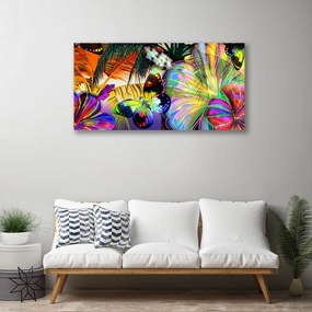 Obraz Canvas Abstrakcie motýle pierka 125x50 cm