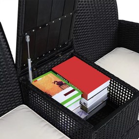 InternetovaZahrada Ratanová lavička WPC - čierna