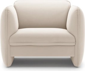 Krémovobiele zamatové kreslo Georgia – Micadoni