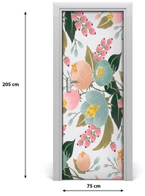 Samolepiace fototapety na dvere jarné kvety 75x205 cm