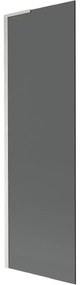 Mexen Next L, 1-krídlová vaňová zástena 60 x 150 cm, 6mm šedé sklo, 6mm číre sklo, profil brúsená oceľ, 895-060-000-03-40-97
