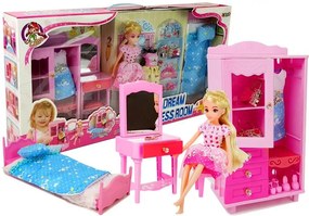 LEAN TOYS Súprava nábytku pre bábiky + bábika