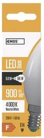 EMOS LED žiarovka, E14, Candle, 8W, 900lm, 4000K, neutrálna biela