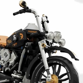 Stavebnica Čierny motocykel T1007 - 455 dielikov