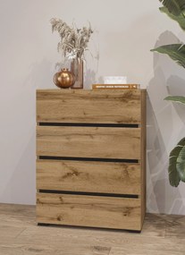Komoda Crossroad H N27 (dub wotan + čierna). Akcia -10%. Vlastná spoľahlivá doprava až k Vám domov. 1118193