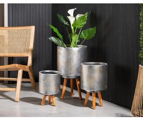 KVETINÁČ LT14371T-3S 21X21X22.5 P140 STRIEBORNÝ