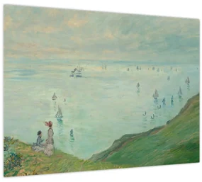 Sklenený obraz - Henri Fantin-Latour, Cliffs at Pourville, reprodukcia (70x50 cm)