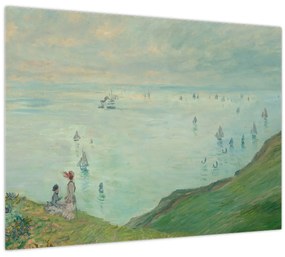 Sklenený obraz - Henri Fantin-Latour, Cliffs at Pourville, reprodukcia (70x50 cm)