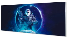 Obraz plexi Space žena moon 120x60 cm