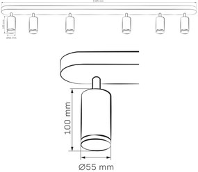 Kúpeľňové bodové svietidlo TURYN 6xGU10/10W/230V IP44 biela