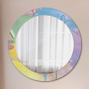 Okrúhle zrkadlo s potlačou Textúra olejovej farby fi 70 cm