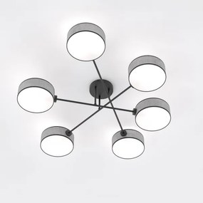 Prisadený luster MAGA 6xE14/10W/230V sivý