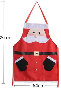 Vianočné zástera na varenie s vreckami Santa Claus - červená - 85x64 cm