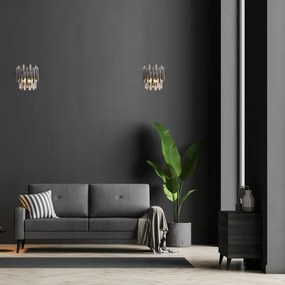 Krištáľové nástenné svietidlo MADISON 2xE14/40W/230V chróm