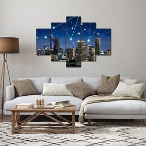 Obraz - Veľkomesta v noci (150x105 cm)