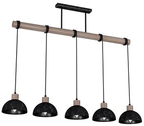 Luster na lanku ERIK 5xE27/60W/230V hnedá/čierna