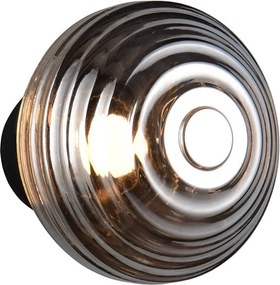 Tmavosivé sklenené LED nástenné svietidlo na USB ø 15,5 cm Earl – Reality