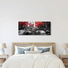 Obraz - Vodopády v jesennej krajine (120x50 cm)
