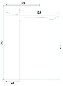 Rea Drop, vysoká umývadlová batéria h-287, medená matná, REA-B8972