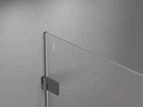 Mexen Lunar-B, Otočné pravé sprchové dvere 130 cm, 8mm číre sklo, grafitový profil, 832S-130-050-95-00-P