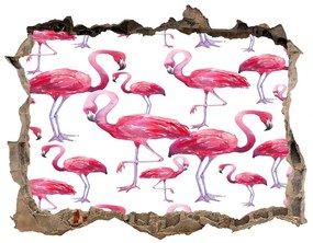 Díra 3D fototapeta na stěnu nálepka Flamingos nd-k-116196746