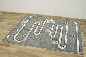 Detský koberec Lima C263A svetlosivý / krémový