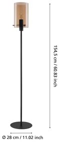 Eglo 39542 - Stojacia lampa POLVERARA 1xE27/40W/230V