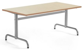 Stôl PLURAL, 1400x700x600 mm, linoleum - béžová, strieborná