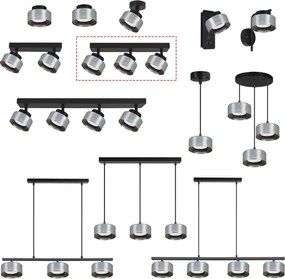 Brilagi - Bodové svietidlo AURA LUX 3xGX53/30W/230V čierna/dymová