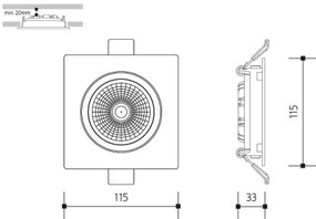 LED Podhľadové svietidlo LED/18W/230V 3000K 11,5x11,5 cm biela