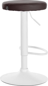 Barová stolička Ponte - koženka, biely rám - Hnedá