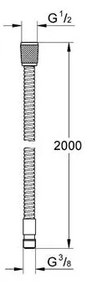 GROHE kovová sprchová hadica 28158000