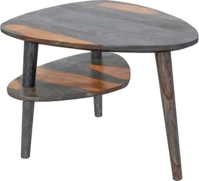 Dizajnový konferenčný stolík Lorelei 55 cm Sheesham sivý