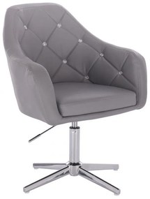 LuxuryForm DESIGN Kreslo ROMA na striebornom kríži - šedé