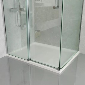 BPS-koupelny Obdĺžnikový sprchový kút HYD-ZBD-900 120x90 cm chrom/transparent - bez vaničky