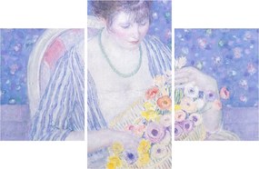 Obraz - Frederick Carl Frieseke,  The Basket of Flowers, reprodukcia (90x60 cm)