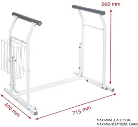 Ridder - Oporné mobilné madlá k WC 66x71,5 cm biele