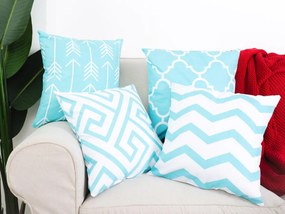 XPOSE® Set obliečok na vankúš ROMEO - tyrkysová 40x40 cm - set 4ks