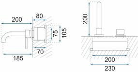 Rea Lungo Long, podomietková umývadlová batéria + BOX, grafitová matná, REA-B6390