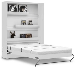 Vertikálna sklápacia posteľ 140x200 New Elegance - Biely mat