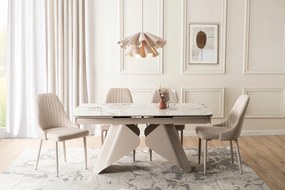 Keramický rozkladací stôl do jedálne, biely, VERONA 160/240