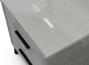 Nočný stolík s 2 zásuvkami Joy, svetlo šedá látka