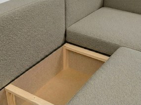 Rozkladacia sedacia súprava do U SMART BOUCLE 303x143 cm, sivohnedá