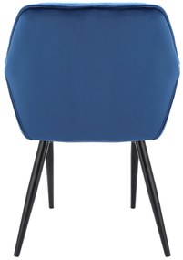 Dekorstudio Zamatová jedálenská stolička LARGO - tmavo modrá