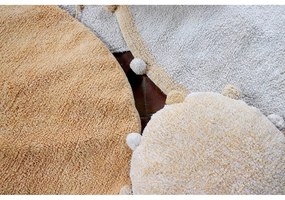 Béžový prateľný ručne tkaný bavlnený detský koberec ø120 cm Bubbly Honey – Lorena Canals