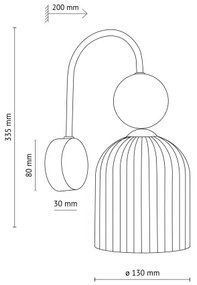Nástenné svietidlo SOPHIA 1xE14/10W/230V čierna/zelená/dymová béžová